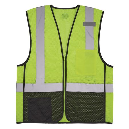 GLOWEAR BY ERGODYNE Hi Vis Safety Vest, Lime, 2XL/3XL 8210ZBK